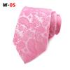 FUENTE fabricante en stock suministro de corbata de hombre lisa de poliéster con estampado de cachemira y flor de anacardo
