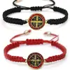 Pulseira Cruzada de Liga Preta Feita à Mão Transfronteiriça da Amazon Pulseira Trançada Ajustável para Homens e Mulheres Estilo Geométrico