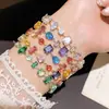 Pulsera irregular geométrica de circón súper brillante, alto valor estético para vacaciones en la playa, joyería de nicho de lujo ligero de alta gama para mujer