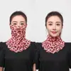 Bufanda de Seda Dorada Colgante para Orejas para Mujer, Versátil para Primavera y Verano, Cubrecuellos con Protección Solar, Protector Multifuncional para Cuello, Velo Facial, Bufanda Pequeña de Seda Versátil para Ponerse