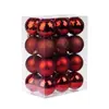 6cm24 Caixa Quadrada Bola de Natal Cenário Festa de Casamento Bola Colorida Árvore de Natal Plástico Galvanizado Bola Pendurada de Natal