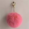 Colgante de bola de pelo sintético de conejo rex de imitación de 8 cm, llavero, accesorios para bolso de joyería DIY, colgante de bola de lana al por mayor