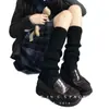Calcetines Y2K, versátiles para otoño e invierno, blancos, calcetines de punto hasta la mitad de la pantorrilla, calentadores de piernas, calcetines negros, calentadores de piernas de burbujas