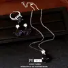 Conjunto de collar y pendientes con colgante de flor de circonita con forma de diamante para mujer, exquisito, moderno, versátil, elegante, con sentido del diseño, joyería de lujo ligero