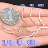 Plata de Ley S925 Cepillada Ola Estrellada Forma de S Tubo Delgado Curvado Cuentas Pulsera de Cristal Cuerda Tejida a Mano Collar Accesorios DIY