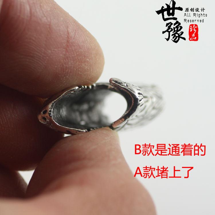 藏银狼头款狼狗牙套吊坠新款 藏獒牙齿套 DIY男士狼图腾项链