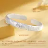 Pulseira de Prata Esterlina Lótus Prata Pura 9999 Método Antigo Costas de Lóach Aberta Pulseira Sólida Presente de Aniversário para Namorada e Mãe