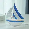 Barco de Lata Estilo Mediterrâneo Transfronteiriço Decoração Criativa para Mesa de Casa Modelo Vela Suave Barco Feito à Mão