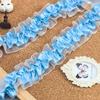 Al Por Mayor Azul Plisado Encaje Lolita Abanico de Soporte Puños Cuello Borde de Cortina Ropa de Muñeca Bebé Accesorios Decorativos