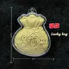 Popular Colgante de Oro Puro de Buena Suerte, Bolsa Dorada de la Fortuna, Llavero de Calabaza, Amuleto de Buena Suerte para Inauguración de Negocio, Regalo para Evento Promocional, Recuerdo