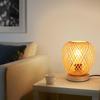 Lámpara de Mesa de Bambú y Ratán Estilo Japonés Lámpara de Ambiente para Dormitorio de Casa de Huéspedes Lámpara de Noche Lámpara de Escritorio para Estudio Decoración Lámpara de Mesa de Bambú