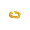 Anillo Pequeño de Montaña Dorada Estilo Antiguo Chapado en Oro Incrustado de Diamantes para Mujer, Anillo Abierto Minimalista de Lujo Ligero de Gama Alta Que No Se Desvanecerá con el Tiempo
