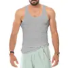 Colete Masculino Amazon Transfronteiriço Elástico Justo Cor Sólida Colete Esportivo Verão Slim Fit Camada Base Bodybuilding