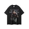 Camiseta de Manga Larga Estilo Europeo y Americano Calle Antigua para Hombre y Mujer Suelta Ins Moda Nacional Estilo Americano Hip-hop Estampada Top de Fondo con Cuello Pequeño