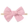 Diadema de lazo grande para niños, nueva, transfronteriza de Amazon, accesorio para el cabello de bebé de nailon de alta elasticidad, flor para la cabeza de color sólido 3724