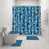 Venta caliente transfronteriza directo de fábrica Mickey estampado digital poliéster impermeable a prueba de moho cortina de ducha cortina de baño de cuatro piezas