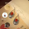 Pendientes Yuerxin de plata 925 con diseño de flor de palacio, estilo chino, estilo nacional, para mujer, con gotas de agua, estilo retro de ágata roja del sur.