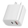 Cargador PD de doble puerto Calibre Australiano Cargador de teléfono móvil PD Calibre Australiano 20W Puerto dual A + C Adaptador de cargador de viaje Calibre Europeo