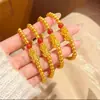 Loja de Ouro Mesmo Estilo Ouro Areia Fu Rui Pixiu Simples e Duplo Pulseira de Ágata Vermelha Contas Douradas Contas da Fortuna Pulseira Atrai Fortuna para Homens e Mulheres