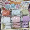 Bolsa fofa de comércio exterior para meninas, chaveiro de macaron, sachê com patches DIY, acessório de porta-moedas fofo para fones de ouvido