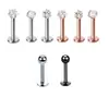 Set Transfronterizo de 8 Piezas de Acero Inoxidable con Corazones, Estrellas de Cinco Puntas, Circonitas, Joyería de Perforación Moderna y Sencilla, Uñas para Labios y Pendientes