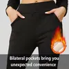 Venta Directa de Fábrica, Leggings Calientes para Mujer con Forro Polar y Engrosados, con Estampado Negro, Corte Delgado, Versátiles, Más Vendido Transfronterizo de Amazon
