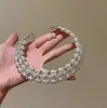 Collar de Perlas y Circonita de Lujo Ligero y de Alta Gama, Cadena Audaz y Elegante para la Clavícula, Set de Aretes para Vestido de Noche Accesorios para Mujer