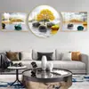 Pintura Decorativa Moderna Minimalista para Sala de Estar, Pintura Colgante para Pared de Fondo de Sofá, Mural Abstracto de Lujo Ligero para Dormitorio, Tríptico Nuevo Chino