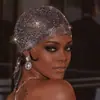 Sombreros Europeos y Americanos para Mujer, Gorra de Malla Elástica con Diamantes Completos, Gorra de Pesca Personalizada para Fiesta, Tienda Flash Nocturna, Elegante Pañuelo para la Cabeza con Pedrería