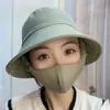 Chapéu de Sol Novo Estilo, Chapéu de Pescador, Chapéu com Máscara Integrada, Chapéu de Sol Versátil com Proteção UV para o Verão, Proteção Solar e Cobertura Facial