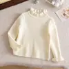 Suéter de Moda para Niñas Otoño/Invierno 2026 de Cuello Medio Alto Color Sólido Versátil Tejido de Punto Holgado Camiseta Base para Niños