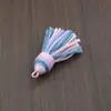 Borlas de fio de algodão com céu estrelado tingido em degradê, pingentes coloridos de fio de algodão feitos à mão, acessórios para Hanfu, decorações para pendurar em carro e bolsa