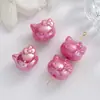 Joyería de Gato Gatito de Chocolate Resina Linda Imitación Rosa Galleta Pegamento de Crema Luminoso Pasador Accesorios DIY