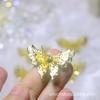Accesorios de joyería de bricolaje hechos a mano 25 * 35 mm nuevo diamante de tres capas pieza de mariposa tridimensional oro y plata 2 colores hombre