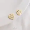Zirconita Micro-Pavimentada Chapado en Oro de 14K Electrochapado 26 Letras Etiqueta de Corazón de Durazno DIY Pulsera Collar Colgante Joyería Colgante