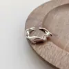Anillo Irregular Retorcido Geométrico para Mujer, Apilable Versátil, Anillo Abierto Personalizado de Corazón con Espinas, Tendencia de Anillo para Dedo Índice de Nicho