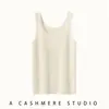 Camisola de punto de cachemira para mujer, nuevo top de otoño e invierno, chaleco sin mangas con cuello redondo, diseño acanalado, corte ajustado, agradable para la piel y moderno