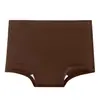 Calcinhas de seda gelada de cintura alta para mulheres, com controle de barriga, alta elasticidade para o verão, cobrindo os quadris, forro 100% algodão, sem costura, roupa íntima anti-exposição