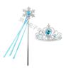Venda Direta de Fábrica Conjunto de Tiara de Fada Coroa Diamante Brilhante Plástico Galvanizado Varinha Mágica Cristal Pedras Preciosas Princesa