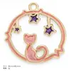 Múltiplos estilos de esmalte rosa pingente DIY acessórios para joias feitas à mão liga pequenos pingentes brincos acessórios de orelha pingentes de colar materiais