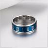Anillo de hombre giratorio de moda europea y americana con números romanos de acero de titanio dominante anillo de moda JZ137