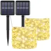 Luces Solares Transfronterizas Amazon Wholesale Calientes LED Impermeables Luces de Cable de Cobre Decorativas para Patio Exterior Luces Festivas