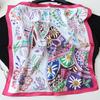 Nueva bufanda de seda satinada lisa de 55 cm con variedad de colores de caballo coloridos, bufanda cuadrada pequeña que combina con todo, bufanda protectora solar con borde a máquina, venta al por mayor