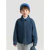 Wulib, una camisa vaquera para niño, nueva colección de otoño, camisa de estilo retro con cuello de solapa, mezcla de cachemir, agradable para la piel, ropa casual de otoño para niños
