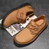 2024 Comercio Exterior Más Vendido Exterior Talla Grande Zapatos Casuales de Cuero Otoño Caña Baja Artesanía Esmerilada Cordones Manuales Zapatos para Hombre