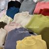 [en stock suéter infantil ropa de invierno para niños y niñas Joker cuello medio alto suave ceroso tejido base camisa de punto estilo occidental rayas acanaladas