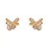 Brincos Quadrados de Ponto com Laço Totalmente Cravejados de Diamante, Moda Versátil Exquisita Coreana e Japonesa, Brincos Únicos de Luxo Leve Simples de Alta Qualidade Super Brilhantes