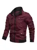 Jaqueta Masculina de Algodão Lavado Estilo Novo para Comércio Exterior Aliexpress Transfronteiriço, Jaqueta Top Masculina Jovem com Gola Alta