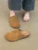 Sandálias Birkenstock de Couro Genuíno para Mulheres Outono 2025 Retrô Couro de Vaca Fosco Feias Ins Populares Chinelos de Dedo Preguiçoso Tendência