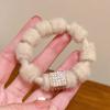 Otoño e Invierno Maillard felpa cuerda para el cabello anillo para el cabello ins cuerda para el cabello de diamantes de imitación cuadrados de alta gama no daña el cabello banda elástica accesorios para el cabello femeninos